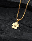 Gold Cherry Blossom Necklace - Front