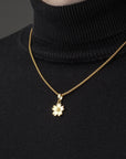 Gold Cherry Blossom Necklace - On model