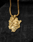 Gold Mushin Pendant with Gold Box Chain