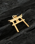 Gold Torii Gate Pendant - Front