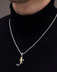 Gold and Silver Koi Fish Necklace - Model front