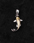 Gold and Silver Koi Fish Pendant - Above