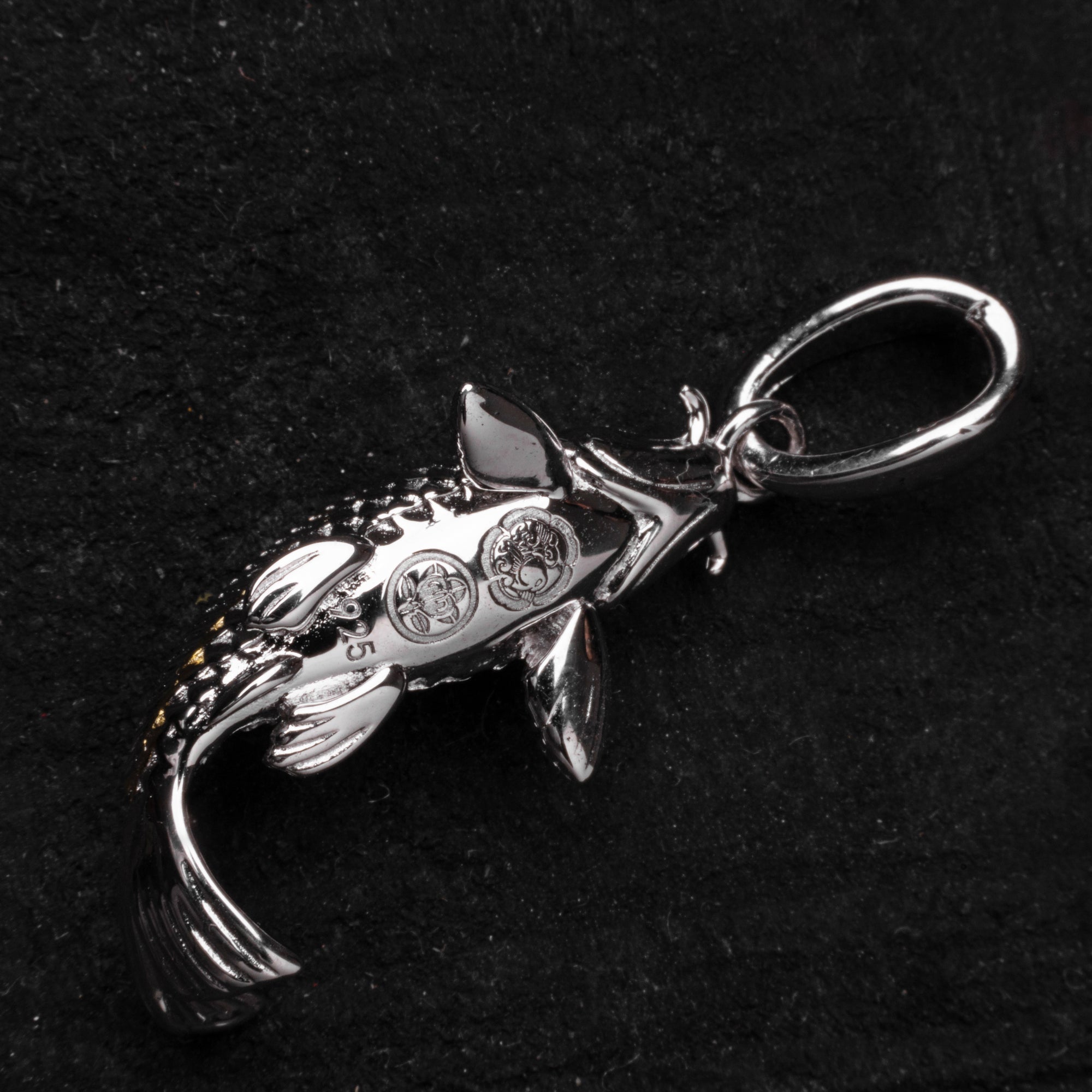Gold and Silver Koi Fish Pendant - Back