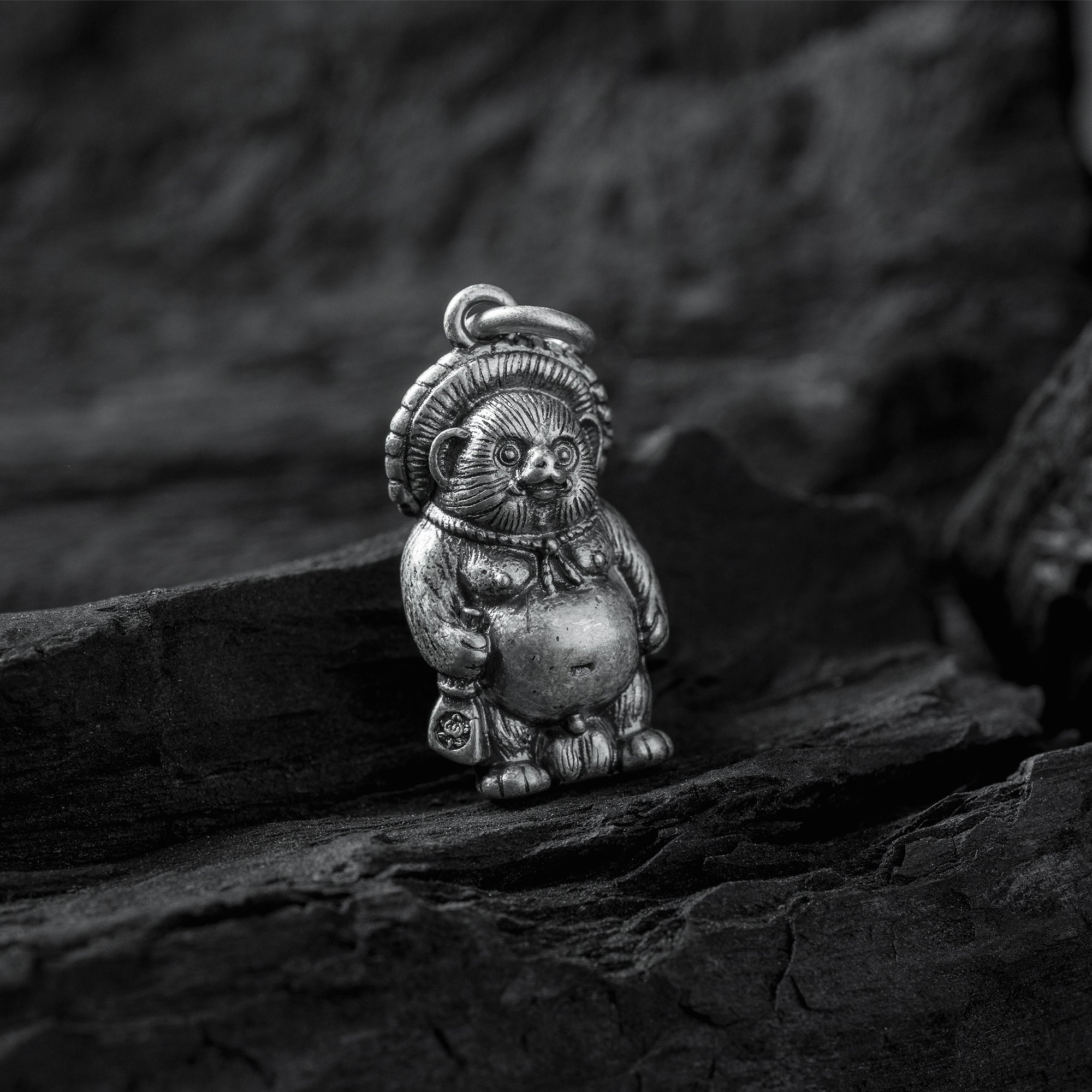 Silver Tanuki Amulet