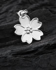 Silver Cherry Blossom Pendant - Front