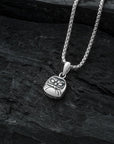Silver Daruma Pendant with Silver Box Chain