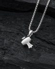 Silver Lucky Hammer Pendant with Silver Box Chain