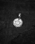 Silver Tachibana Kamon Pendant - Above
