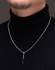 Silver Tanto Short Sword Pendant - On Chain