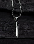 Tanto Short Sword Pendant with Silver Box Chain