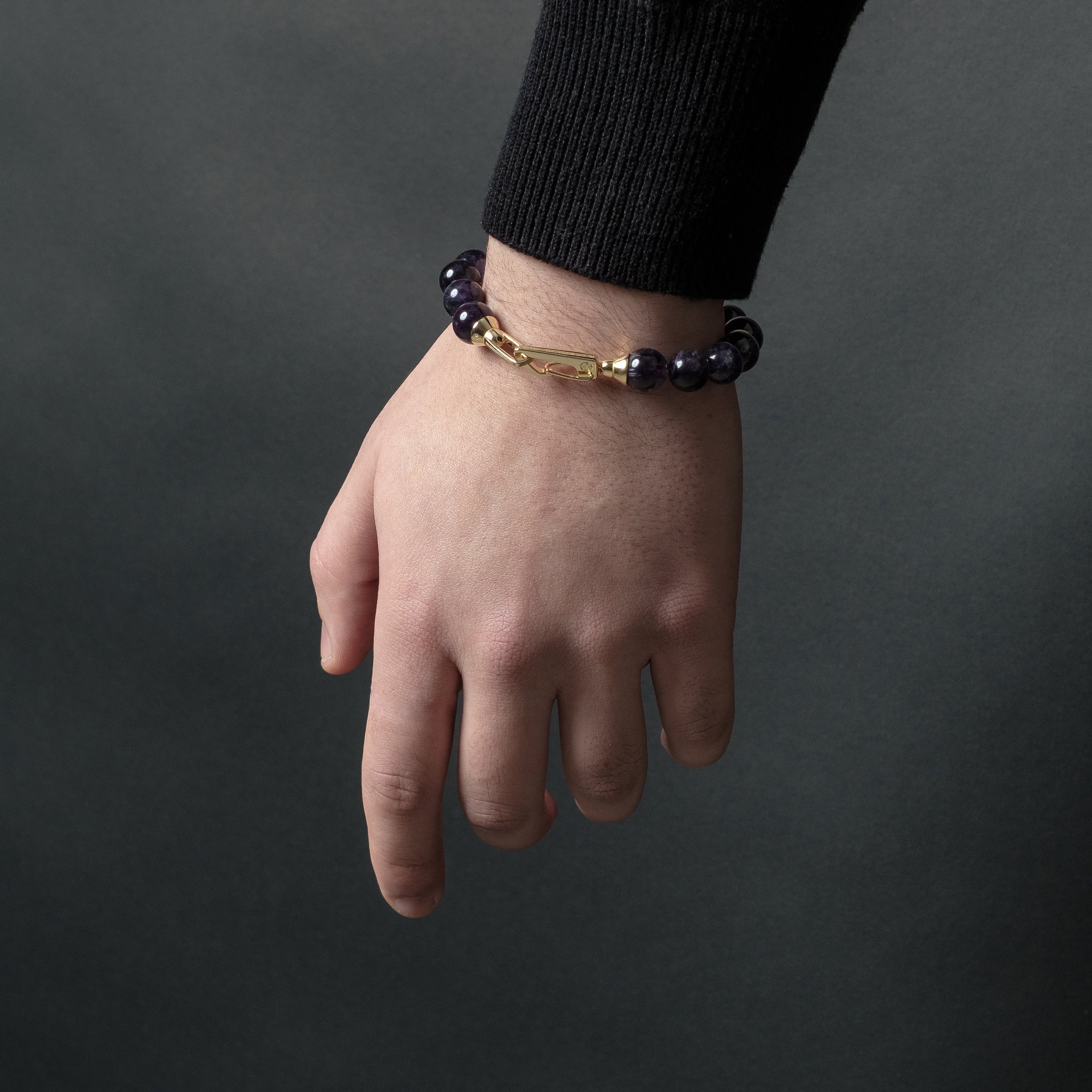Deluxe Gold Amethyst Bracelet - On arm