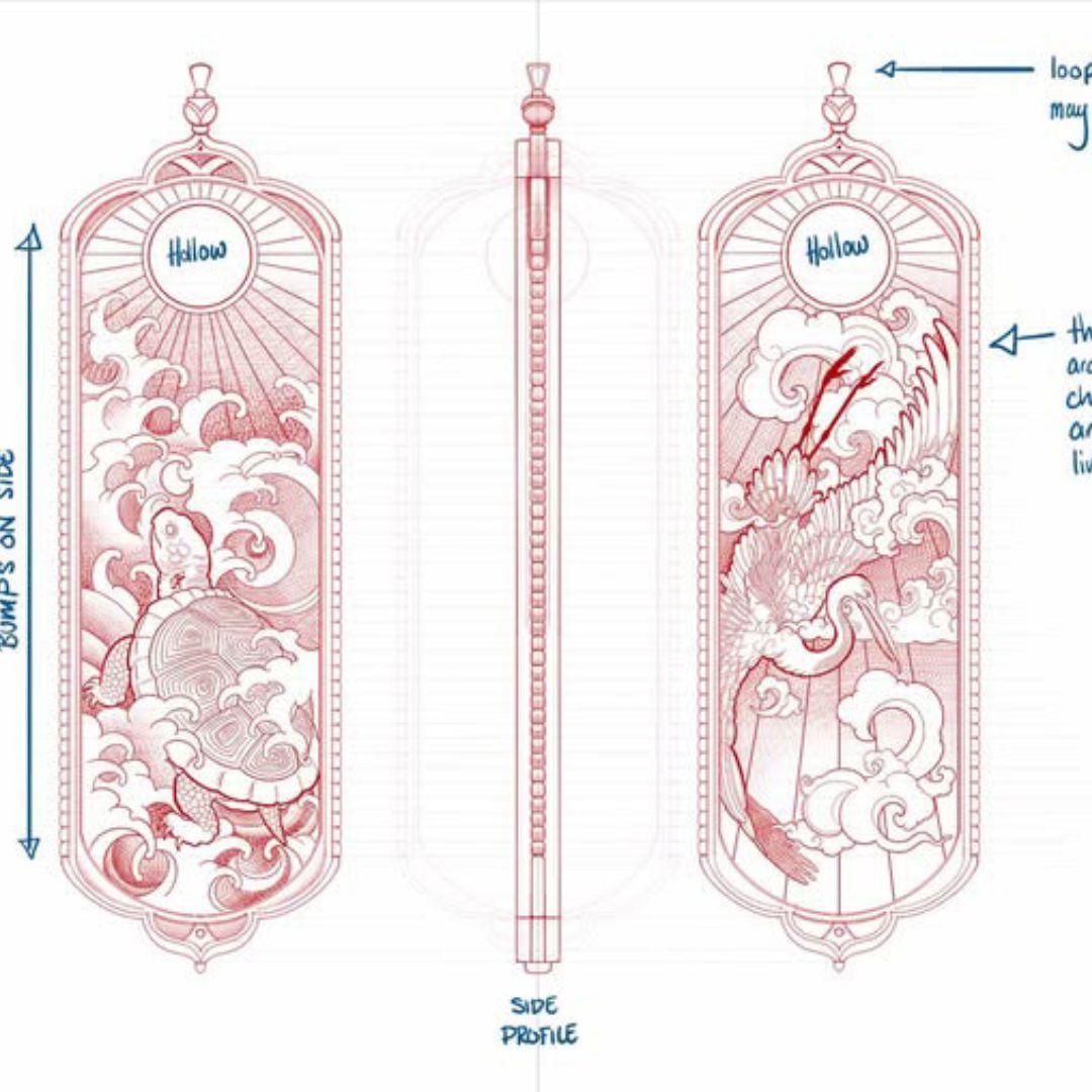 Silver Turtle and Crane Necklace ( Coming Soon )