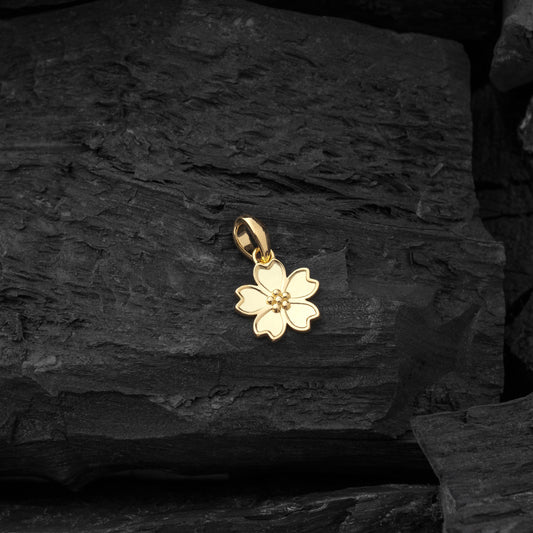 Gold Cherry Blossom Pendant - Top