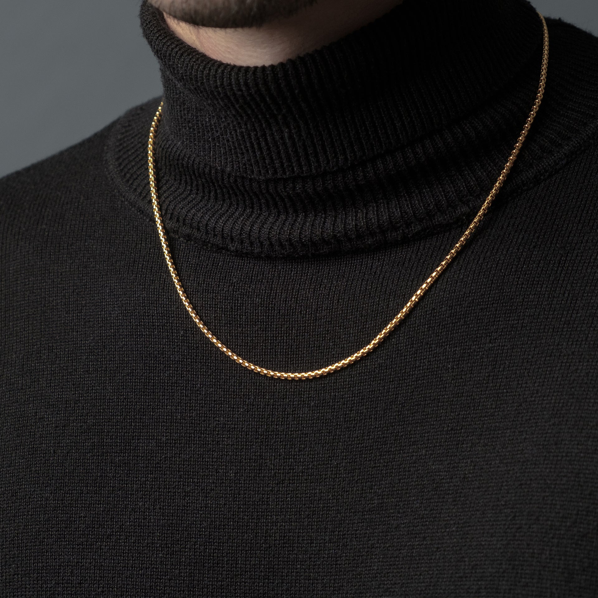 Gold Box Chain Necklace – TachibanaCo