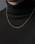 Gold Box Chain Necklace