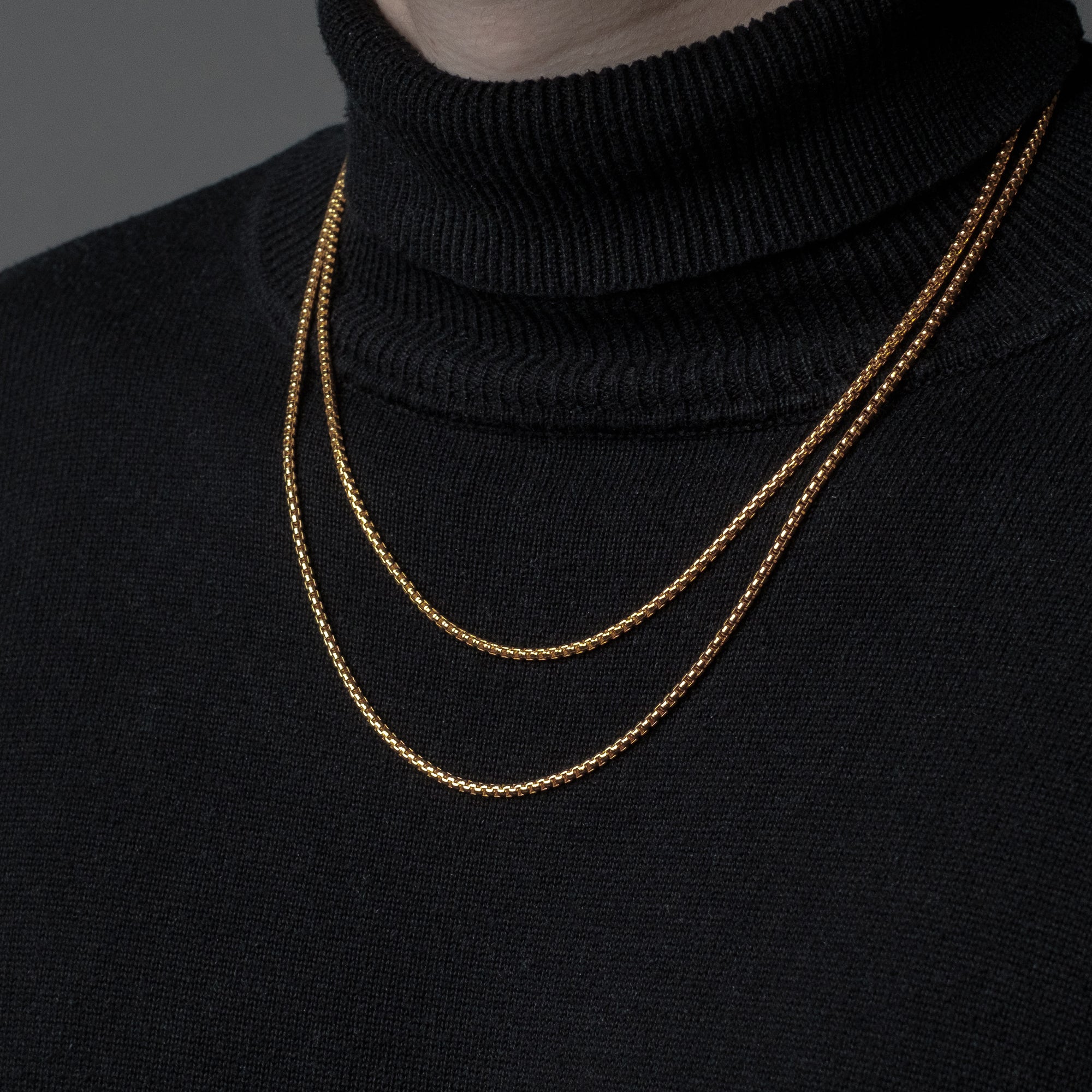 Gold Box Chain Necklace