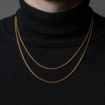 Gold Box Chain Necklace