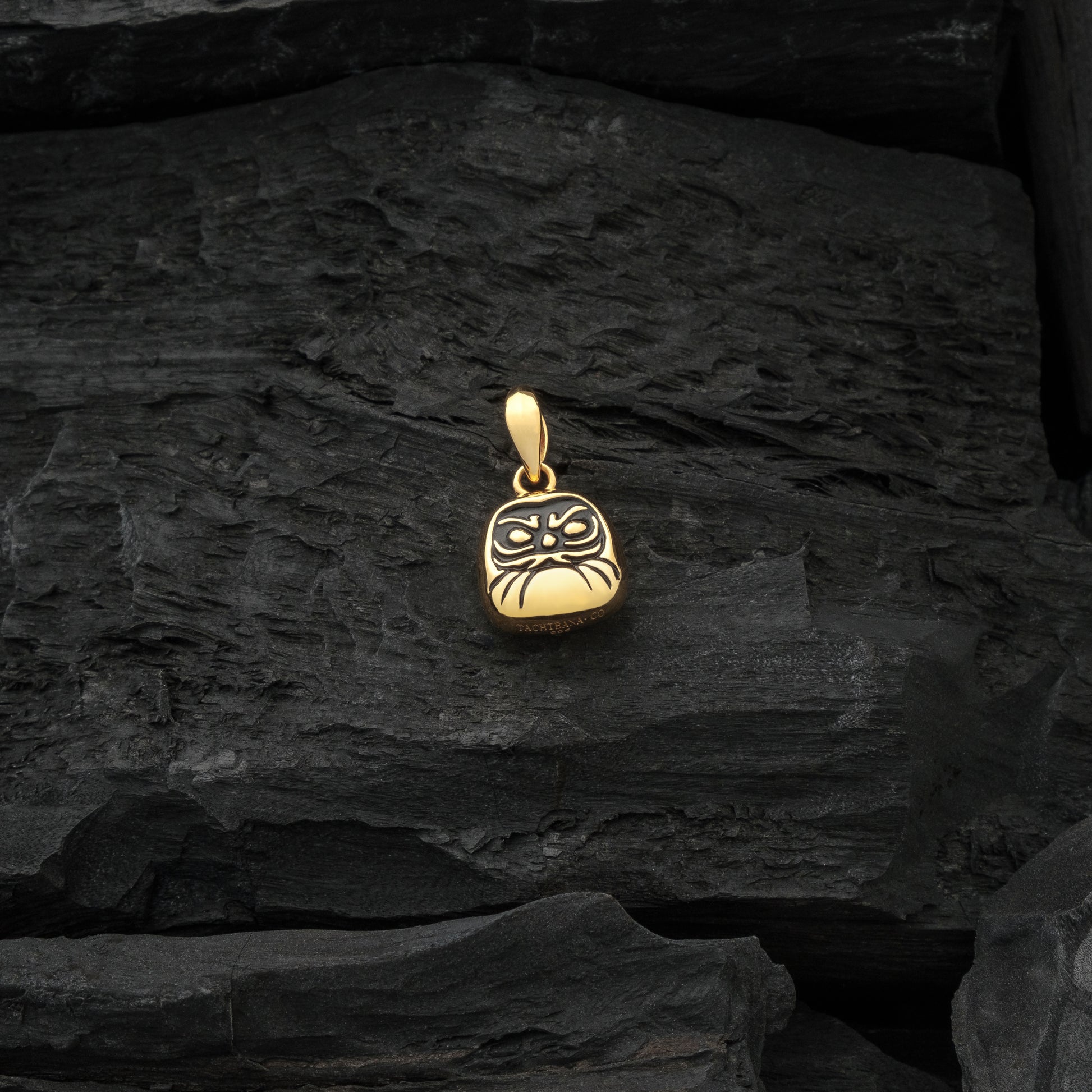 Gold Daruma Pendant - Above