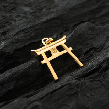 Gold Torii Gate Pendant - Front