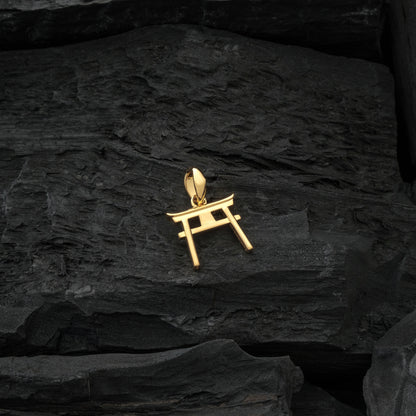 Gold Torii Gate Pendant - Back