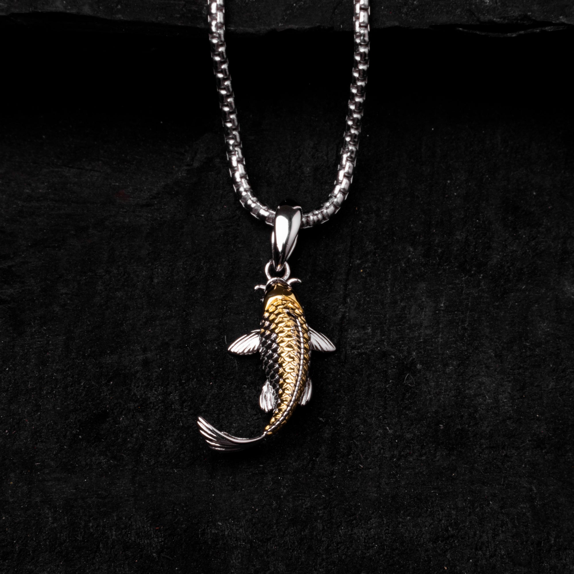 Gold and Silver Koi Fish Necklace