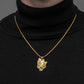 Gold Mushin Amulet with Chain Necklace