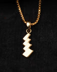 Gold Shide Amulet with Chain Necklace