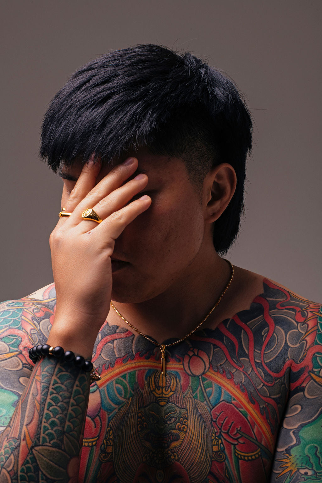 Irezumi Model Hiding Face