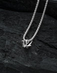 Silver Crane Pendant with Silver Box Chain