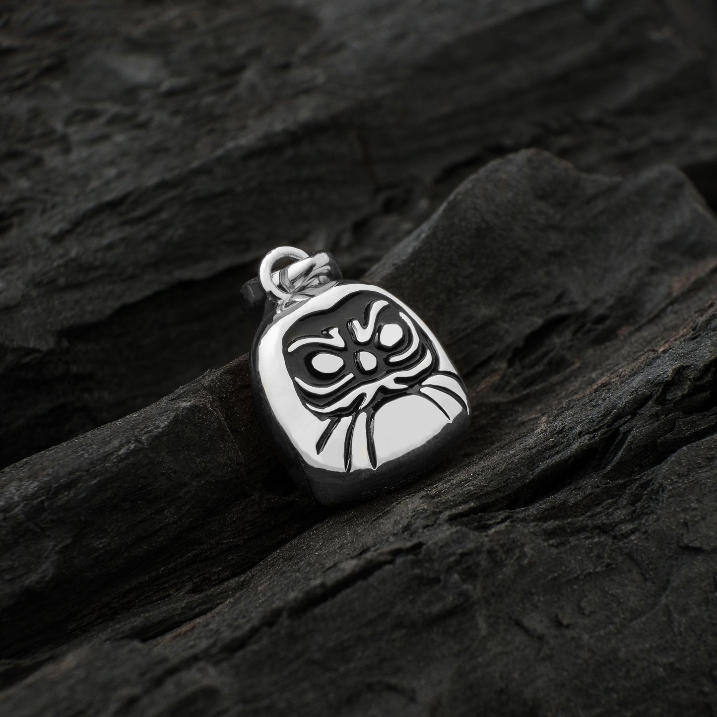 Silver Daruma Amulet