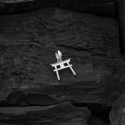 Silver Torii Gate Pendant - Back