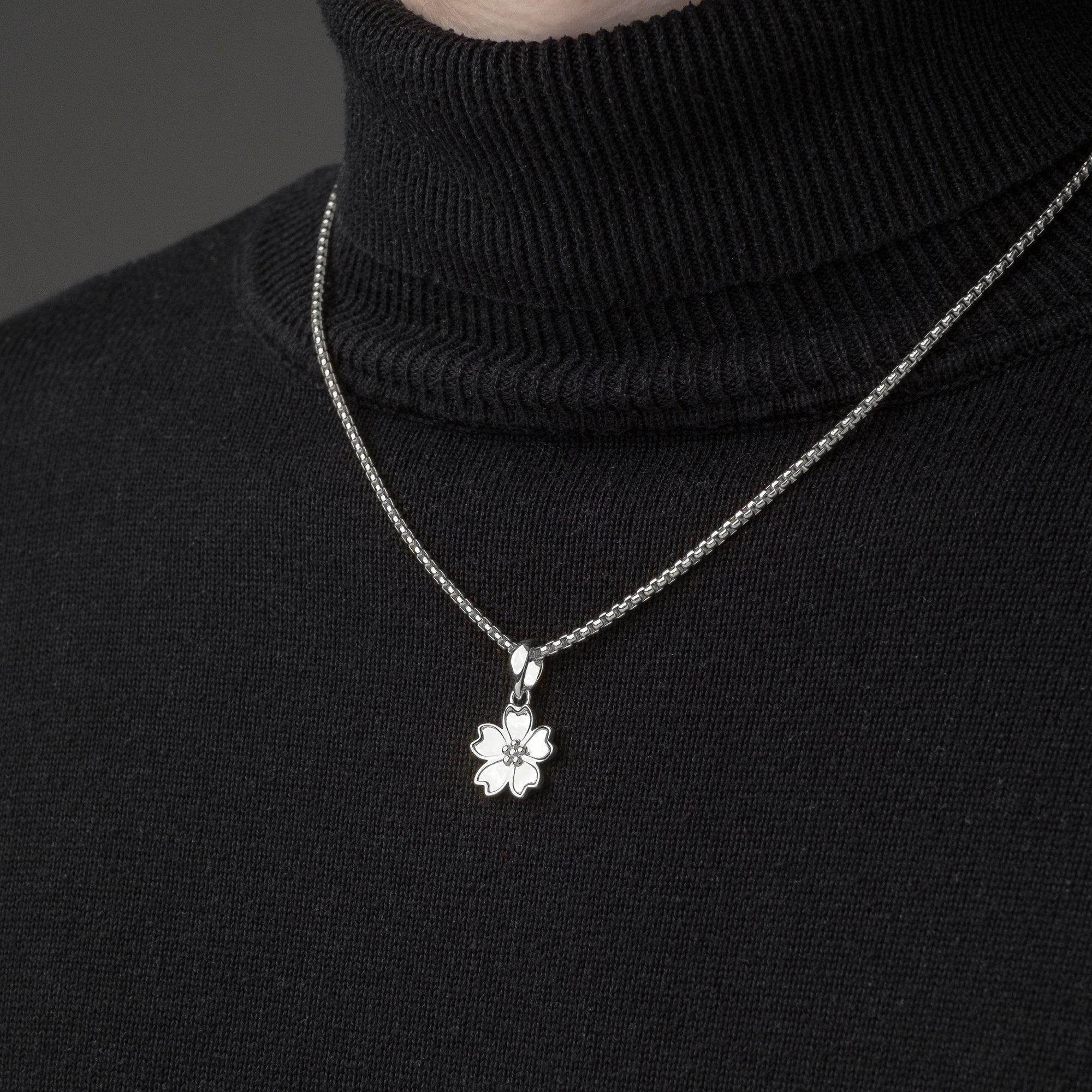 Silver Cherry Blossom Pendant - Model