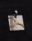 Silver and Gold Kintsugi Amulet with Chain Necklace