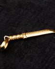 Gold Tanto Short Sword Pendant - Back