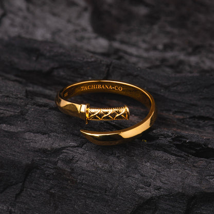 Gold Katana Ring - Above