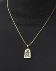 Gold Shogi Pendant with Gold Box Chain - Video