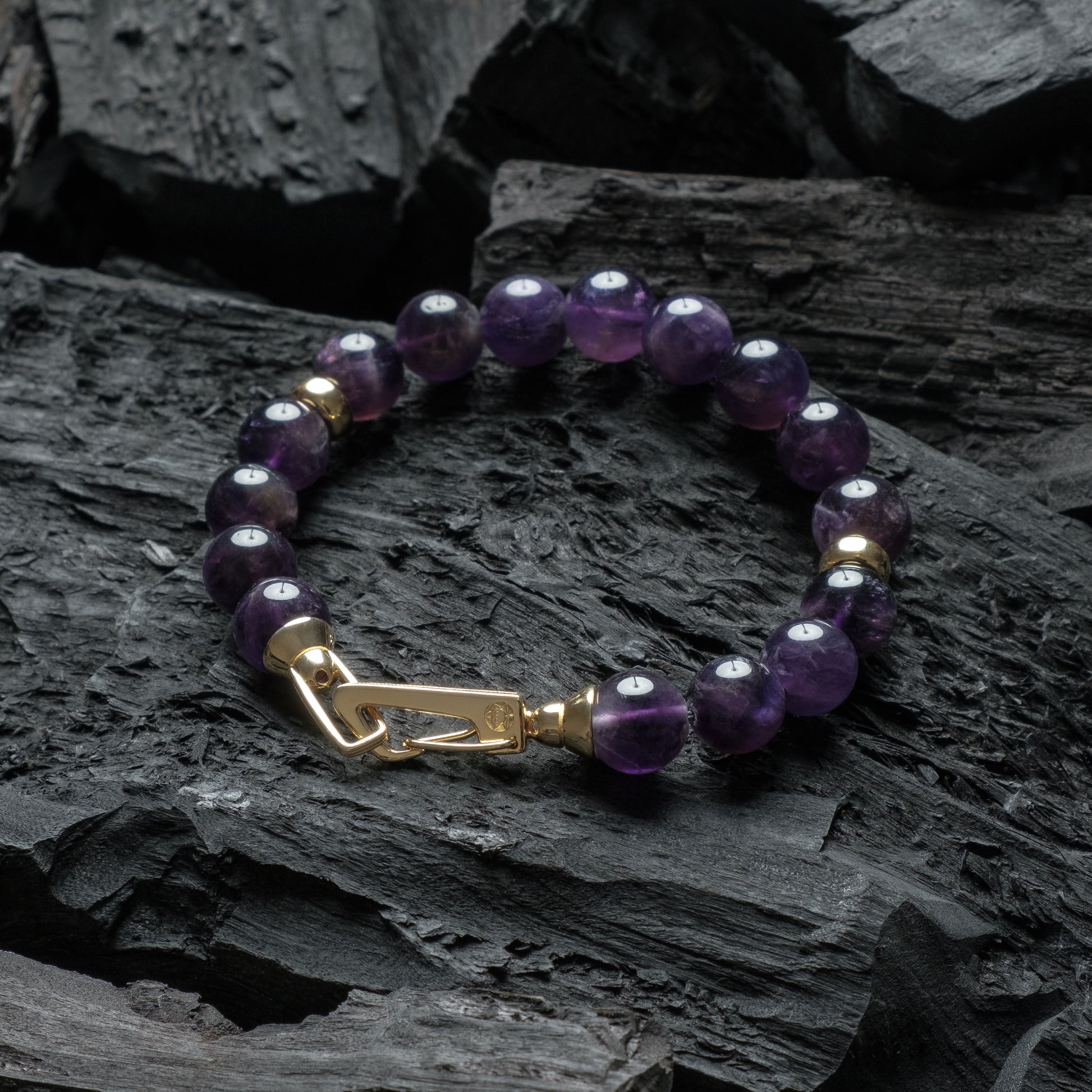 Deluxe Gold Amethyst Bracelet - Front