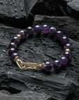 Deluxe Gold Amethyst Bracelet - Front