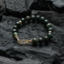 Deluxe Gold Blue Emerald Fuchsite Bracelet - Front