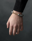 Deluxe Gold Grey Jasper Bracelet - On Arm