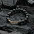 Deluxe Gold Lava Rock Bracelet - Front