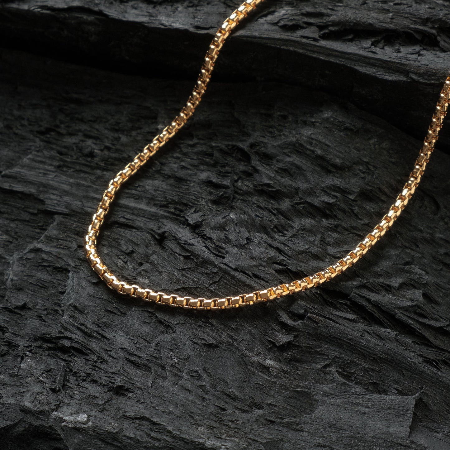 Gold Box Chain Necklace